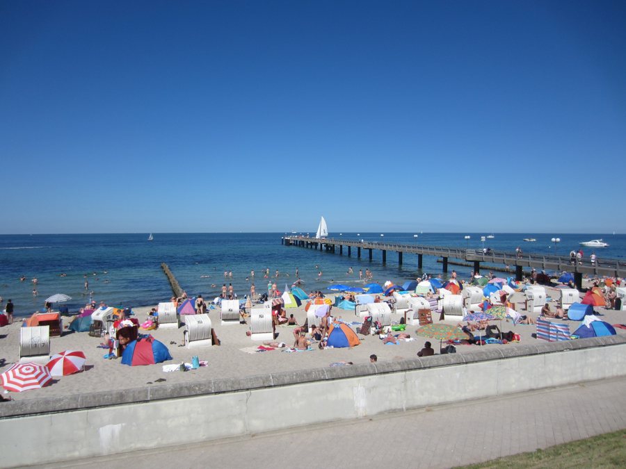 Beach and pier on the Mecklenburg Baltic Sea coast