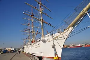 The sailing training ship Dar Młodzieży 