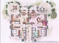 Floor plan of the “Vier Jahreszeiten” town villa (graphic: Triller-Bau)