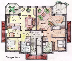 Upper-floor plan (Graphic: Triller-Bau)